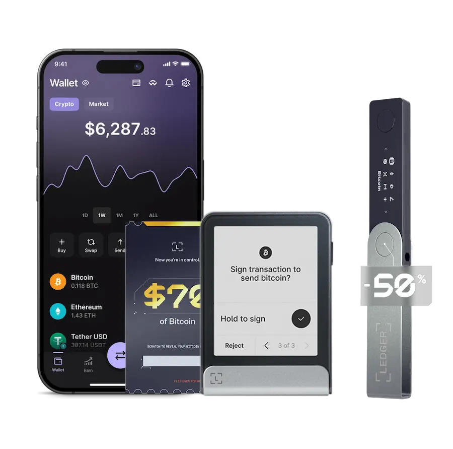 Complete Ledger product lineup - Nano S Plus, Nano X, and Stax